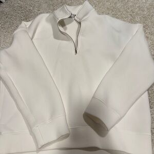 Grey Lab - Zipper Long Sleeve Top Size Large Winter White